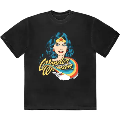 Tričko Wonder Woman Rainbow (Čierna), Unisex, Čierna
