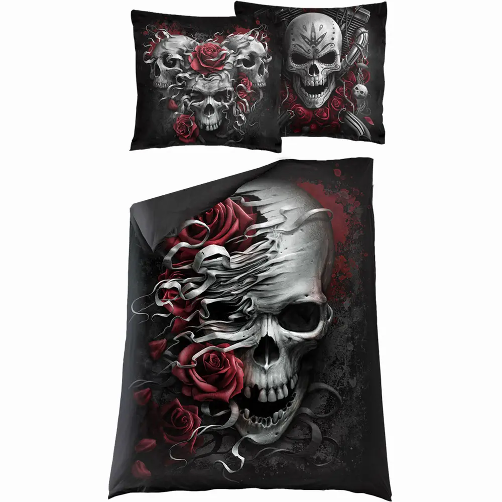 Duvet Set: Skulls N' Roses (Black) (Single)