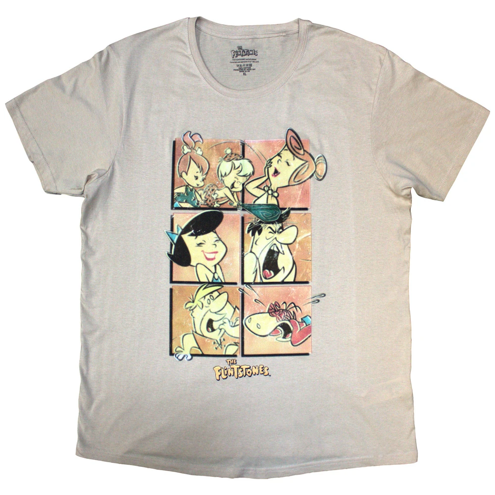 Unisex T-Shirt: Flintstones Grid (Sand)