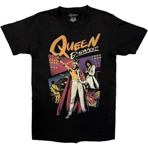 Queen – Tričko Budapest Pop Collage (Čierna), Unisex, Čierna