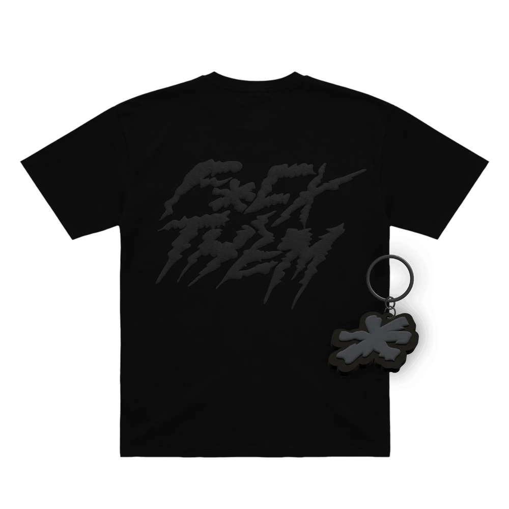 T-shirt + Keychain PUFF Print Logo Black