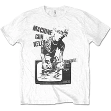 Machine Gun Kelly, Tričko TV Warp, Unisex, Biela
