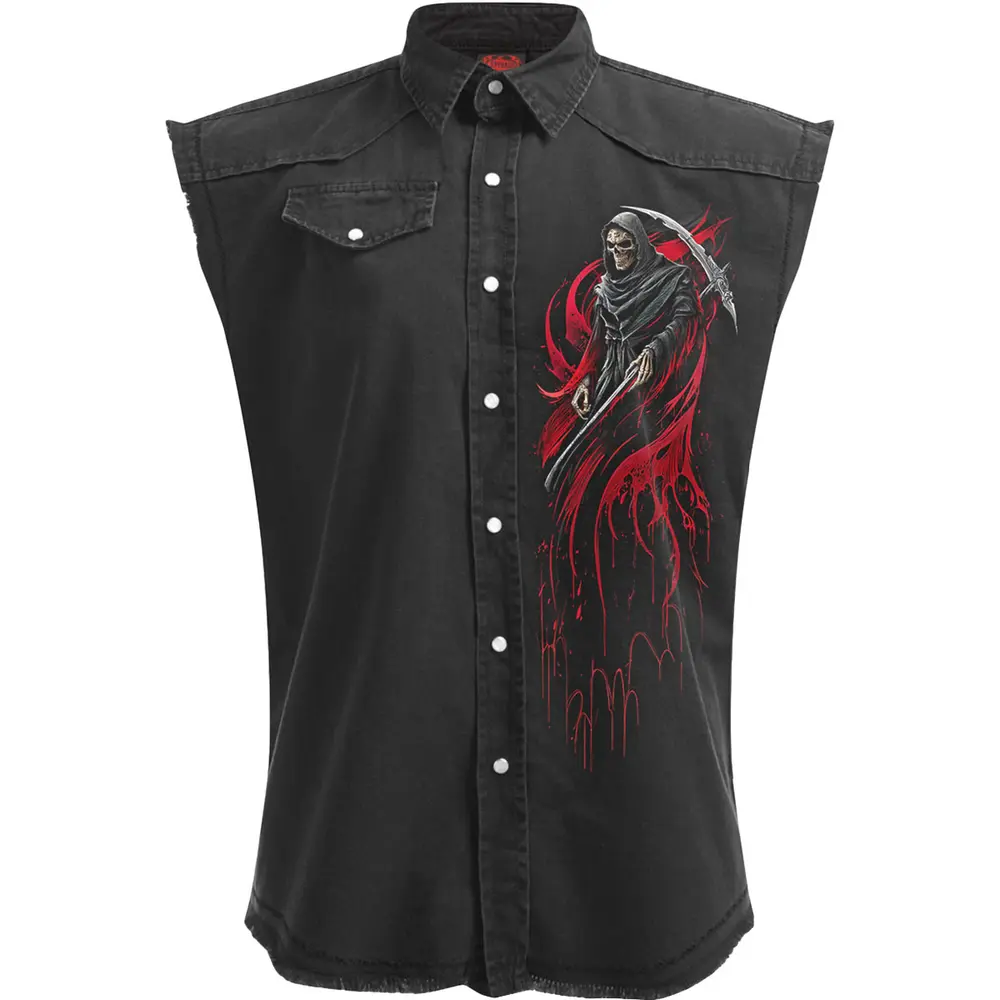 Unisex Worker Shirt: Screaming Death (Black) (Back Print)