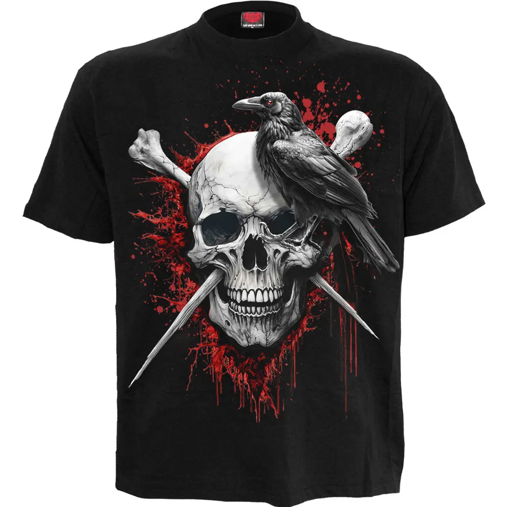 Unisex T-Shirt: Death Raven (Black) (Back Print)