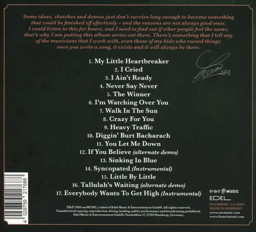 Francis Rossi – THE WAY WE WERE VOL. 2 (CD)