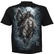 Unisex T-Shirt: Viking Rampage (Black) (Back Print)