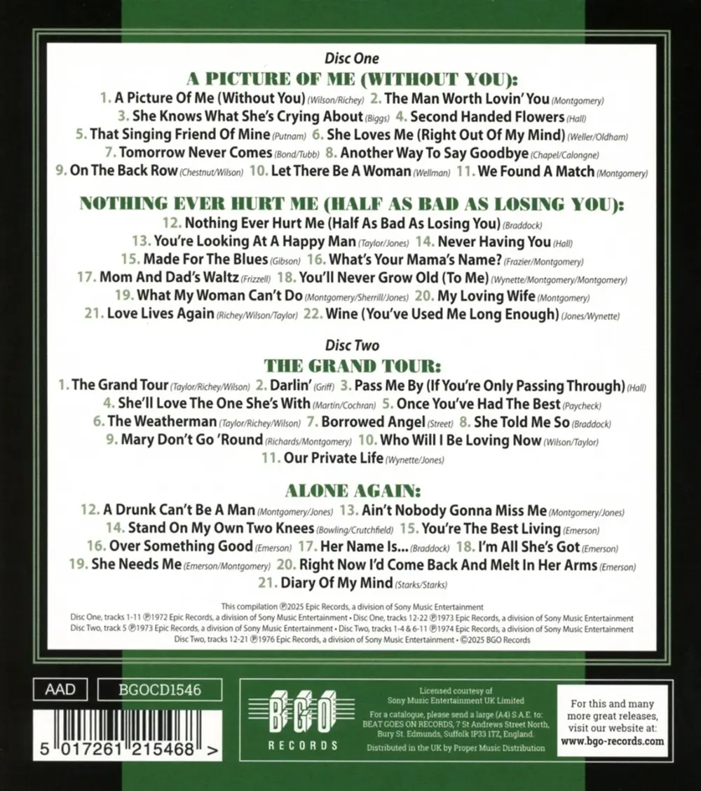A PICTURE OF ME (WITHOUT YOU) / NOTHING EVER HURT ME (HALF AS BAD AS LOSING YOU) / THE GRAND TOUR / ALONE AGAIN