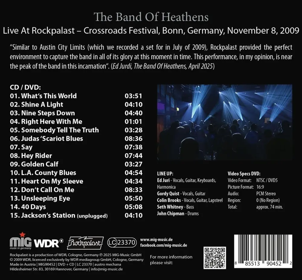 The Band of Heathens – LIVE AT ROCKPALAST 2009 (CD)
