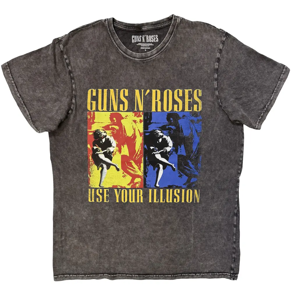 Unisex Stone Wash T-Shirt: Use Your Illusion (Charcoal Grey)