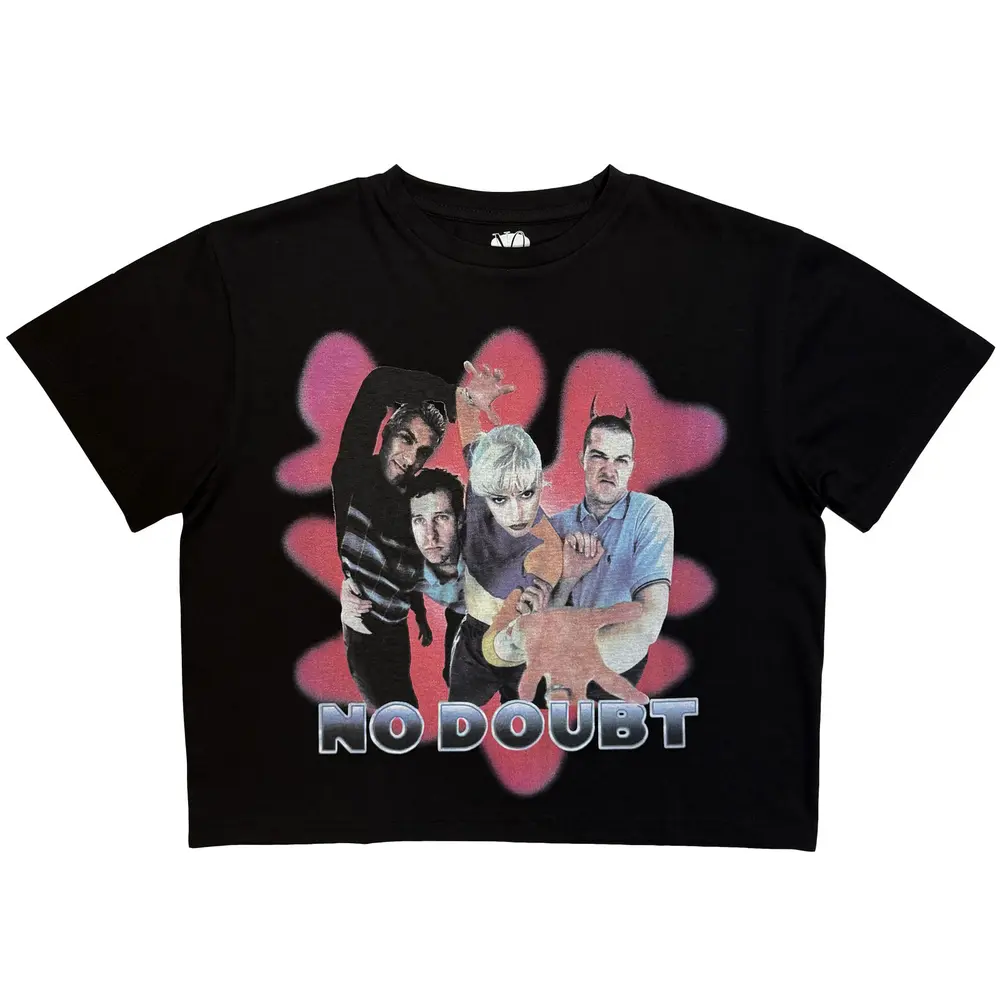 Ladies Crop Top: Horns (Black)