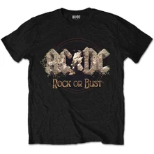 AC/DC, Tričko Rock or Bust, Unisex, Čierna
