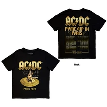 Tričko Unisex T-Shirt: PWR'D-UP In Paris EU Tour '25 (Black) (Back Print & Ex-Tour)