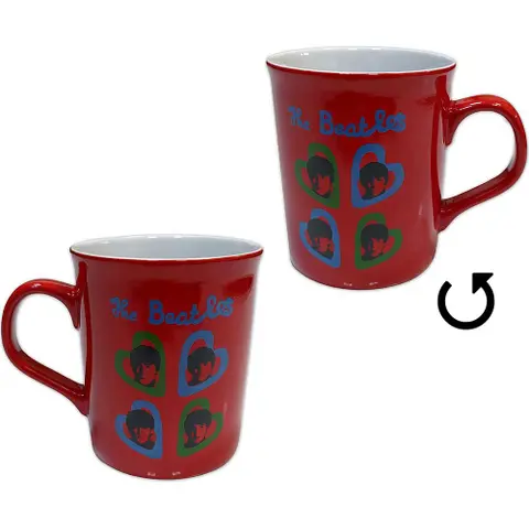 Unboxed Mug: A Hard Day's Night Headshot Hearts (Red)