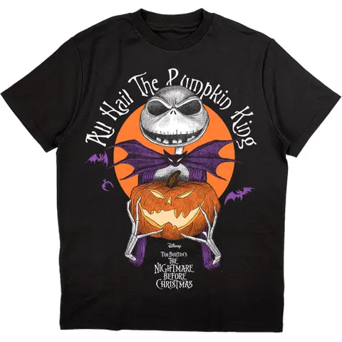 Jack Skellington – Tričko All Hail the Pumpkin King (Čierna), Unisex, Čierna