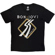Unisex T-Shirt: Tour '87 Road Sign (Black) (Back Print) thumbnail
