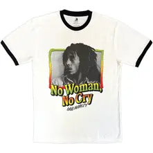 Unisex Ringer T-Shirt: No Woman, No Cry (White) thumbnail
