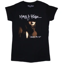 Mary J. Blige, Tričko Cover, Žena, Čierna