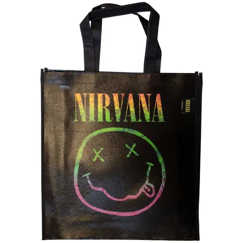 Eco Shopper: Sorbet Ray Happy Face (Black) (Back Print)
