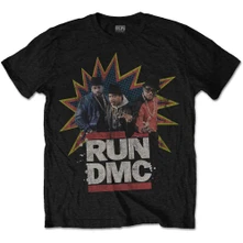 Run-DMC, Tričko POW!, Unisex, Čierna