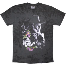 Willie Nelson, Tričko Floral, Unisex, Čierna