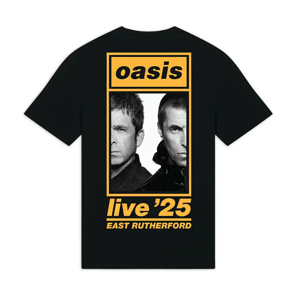 Unisex T-Shirt: East Rutherford Half Faces Fan Store (Black) (Back Print & Ex-Tour)