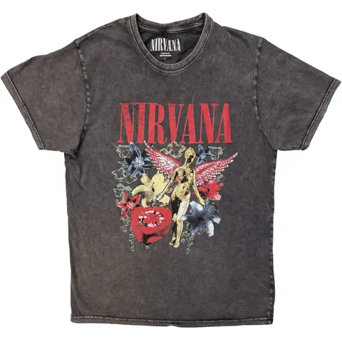 Unisex Stone Wash T-Shirt: In Utero Vintage Collage (Charcoal Grey)