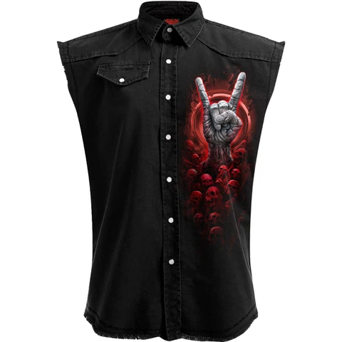 Unisex Worker Shirt: Tomb Of Rock (Black) (Back Print)