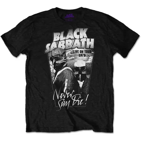 Black Sabbath – Tričko Never Say Die Grey Tone (Čierna), Unisex, Čierna