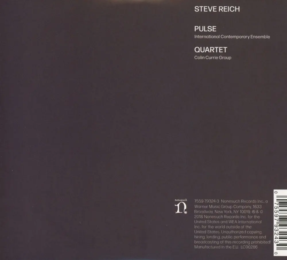 STEVE REICH: PULSE / QUARTET (CD)