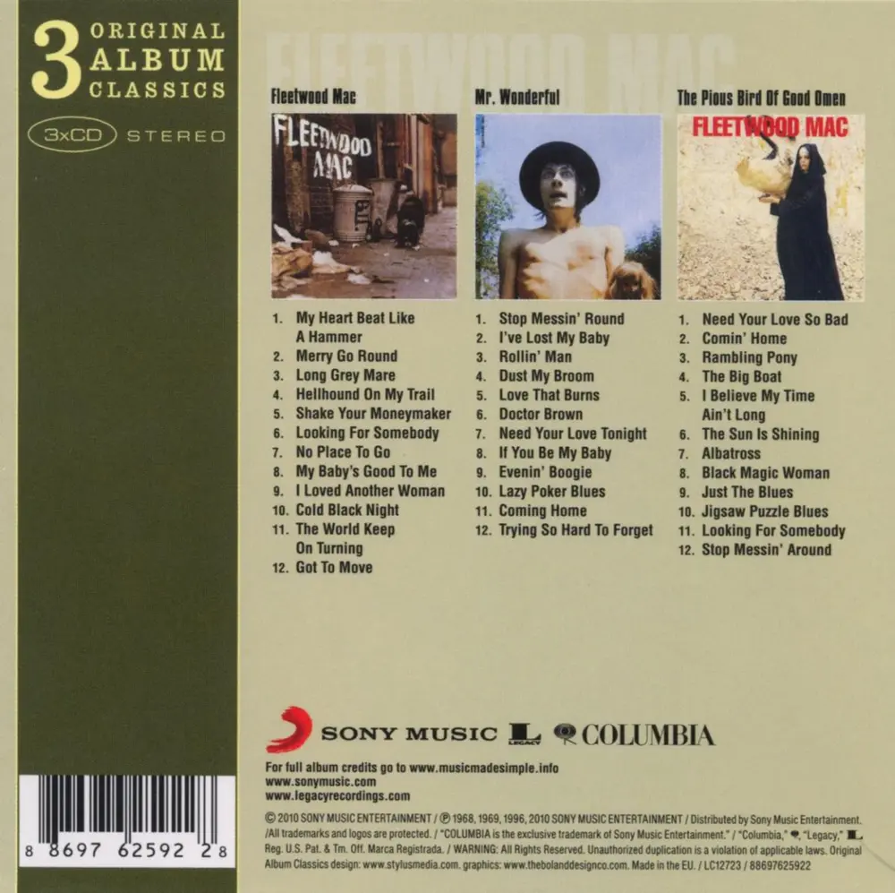 3 Original Album Classics (Fleetwood Mac / Mr. Wonderful / The Pious Bird Of Good Omen) (Box Set)