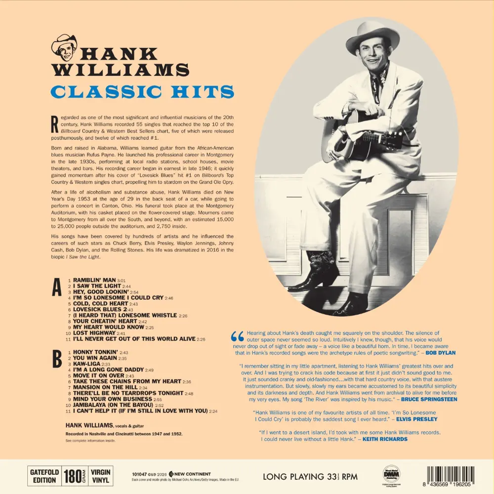 Hank Williams – CLASSIC HITS (Vinyl)