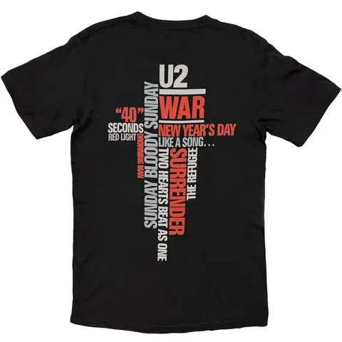 U2 – Tričko War Guitars & Red Flag (Čierna), Unisex, Čierna