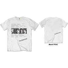 The Beatles, Tričko White Album Tracks, Unisex, Biela