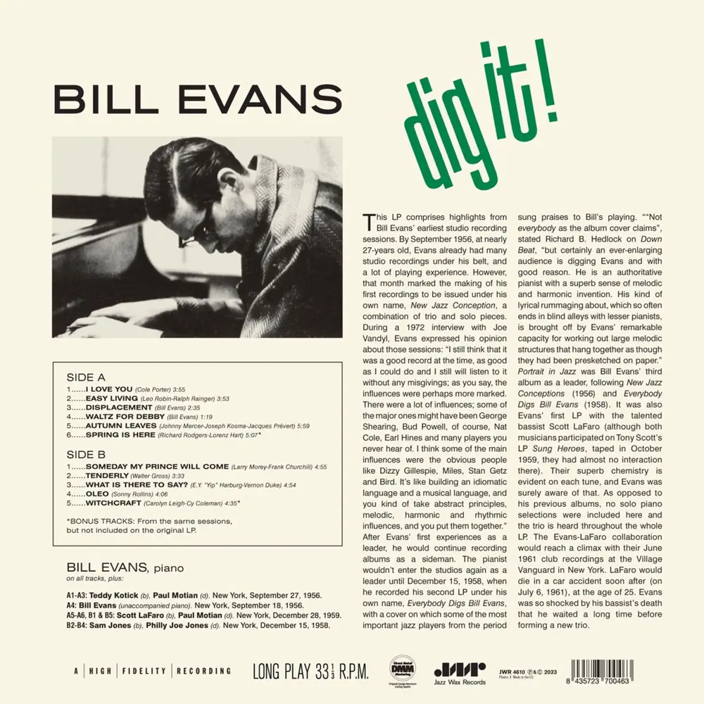 EVANS, BILL - DIG IT!