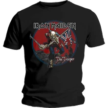Iron Maiden, Tričko Trooper Red Sky, Unisex, Čierna