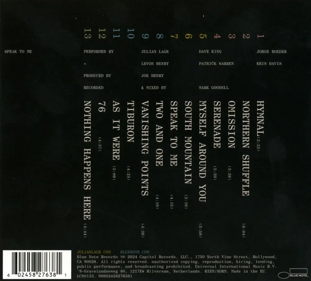 Julian Lage – SPEAK TO ME (CD)
