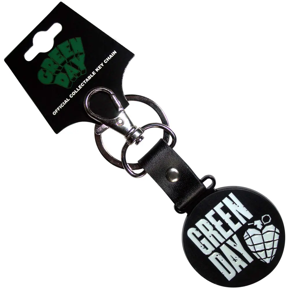 Green Day – Stacked Logo & Grenade Circle (Kľúčenka)