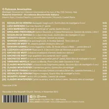 Roberta Invernizzi – O DOLCEZZE AMARISSIME - MADRIGALI, RICERCARI AND CANZONI STRUMENTALI FROM 17TH CENTURY, ITALY (CD)