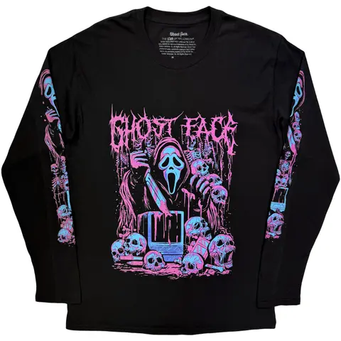 Ghostface Unisex Long Sleeve T-Shirt: Metal (Black)