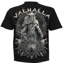 Unisex T-Shirt: Valhalla (Black) (Back Print) thumbnail