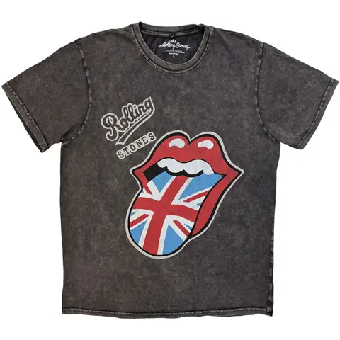 Unisex Stone Wash T-Shirt: British Tongue (Charcoal Grey)