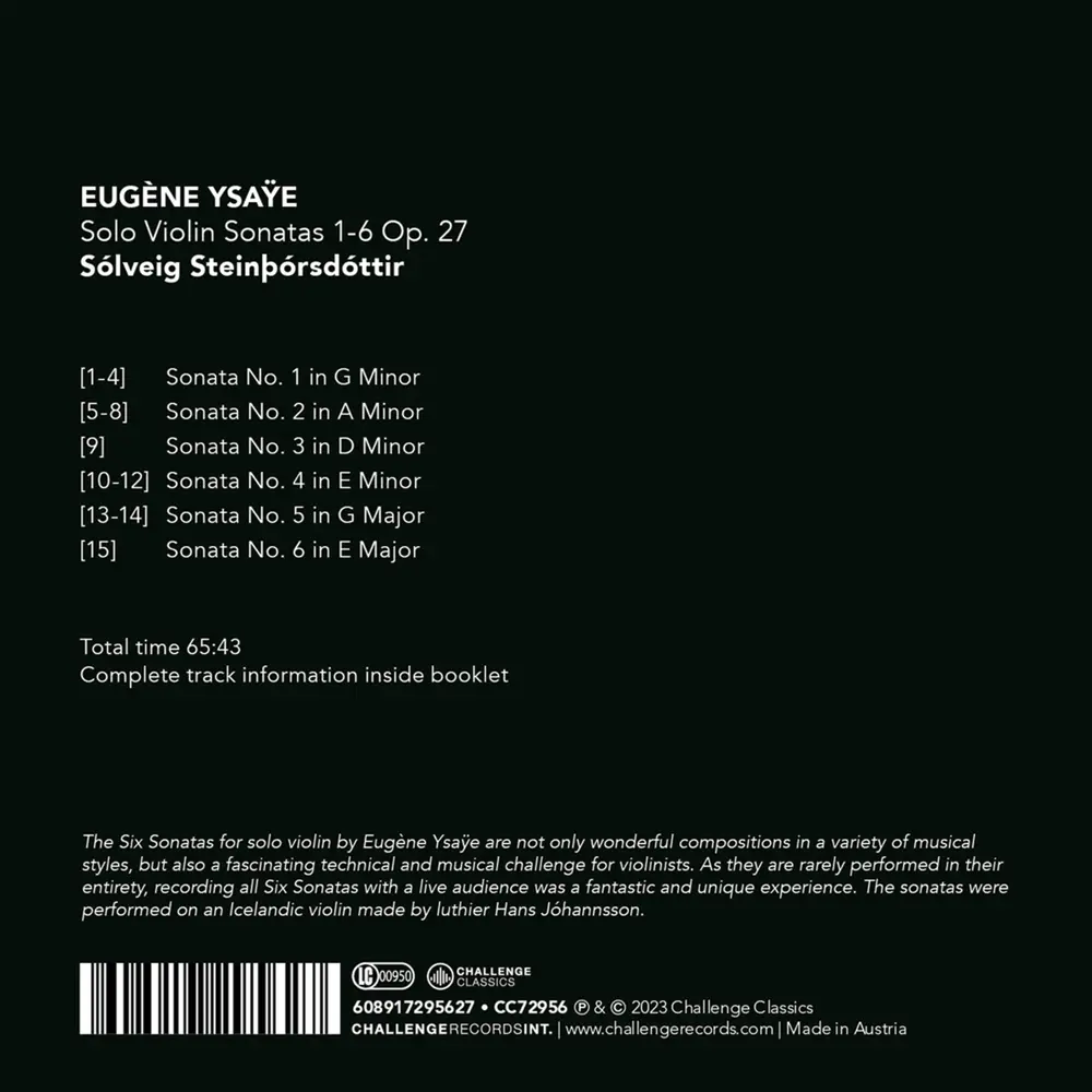 SOLO VIOLIN SONATAS 1-6 OP. 27