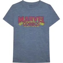 Marvel – Distressed Logo (Blu) (Maglietta)