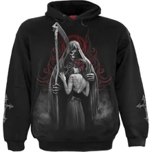 Mikina Unisex Pullover Hoodie: Dead Kiss (Black) (Back & Sleeve Print)