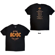 Tričko Unisex T-Shirt: High Voltage World Tour '25 (Black) (Back Print & Ex-Tour)