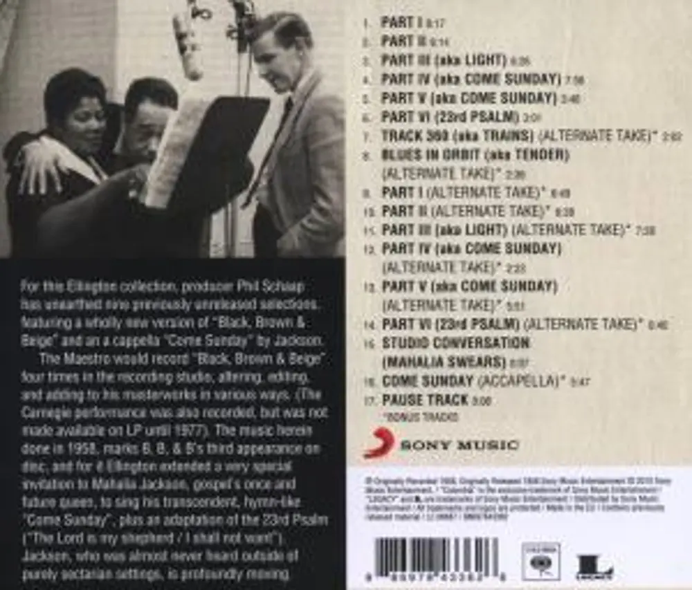 Duke Ellington And His Orchestra Featuring Mahalia Jackson - Black, Brown And Beige