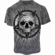 Tričko Unisex Acid Wash T-Shirt: Cracking Up (Black & Grey)