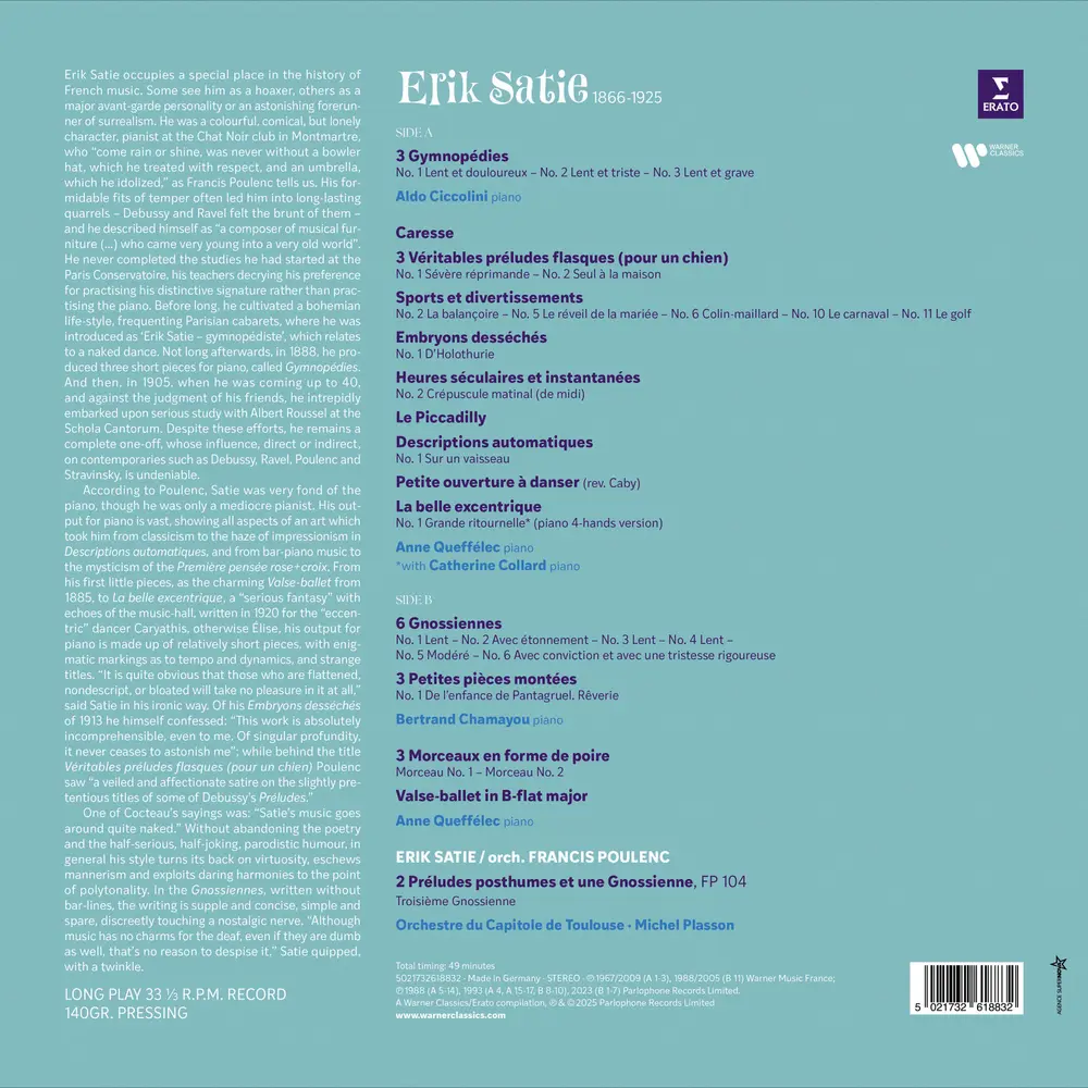 ERIK SATIE - LE BEL EXCENTRIQUE (BEST OF) (Vinyl)