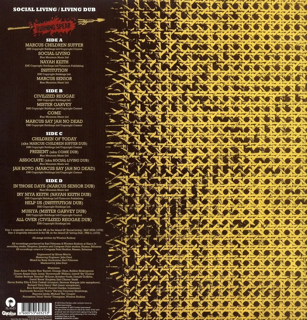 Burning Spear – SOCIAL LIVING / LIVING DUB (Vinyl)