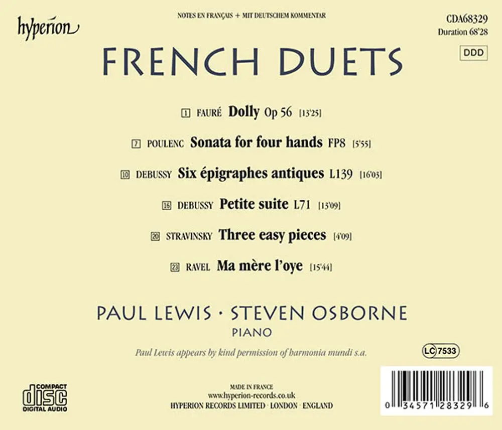 Paul Lewis – FRENCH DUETS (CD)